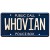 WHOVIAN | Metal Stamped License Plate